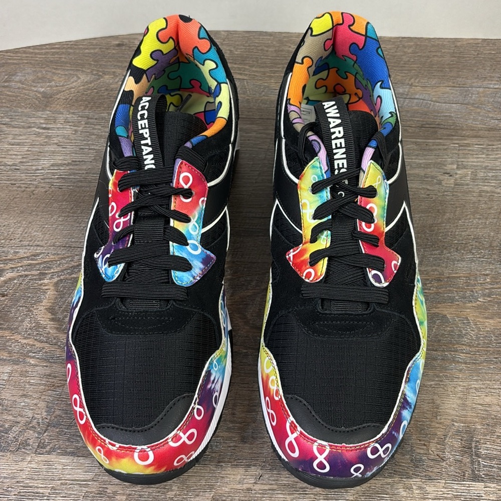 Diadora N9000 Autism Awareness Multicolor Sneakers Black Men’s Size 12 - Picture 2 of 8